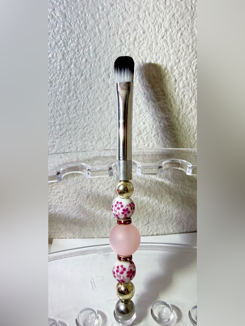 Hand Beaded 5pc Makeup Brush Set, Soft No Shed Bristles, Perfect Gift - Picture 4 of 7
